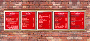 custom backlit menu board