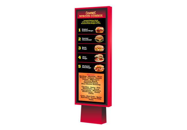 fixed presell drive thru menu board